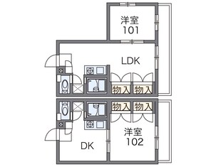 レオパレス向日葵弐番館の物件間取画像